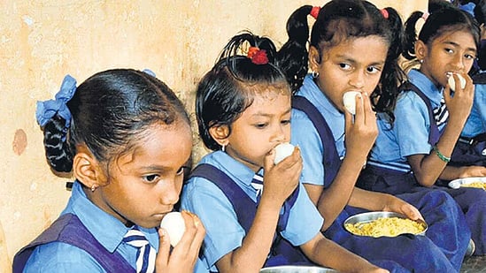 PTI : Students having eatables at their school.(Representational image) |