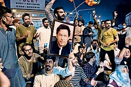 Standing By: Supporters of Imran Khan’s Tehreek-e-Insaf stage a protest after his arrest - Photo: Getty Images
