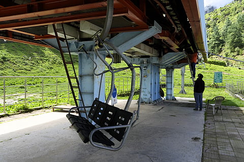 The Auli ropeway—one of the highest and longest cable cars in Asia connecting Joshimath and Auli—was a major tourist attraction. But after one of the pillars developed cracks, it was shut down last year