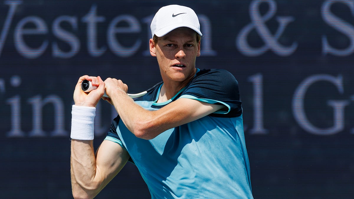 Jannik Sinner in action at the Cincinnati Open. - null