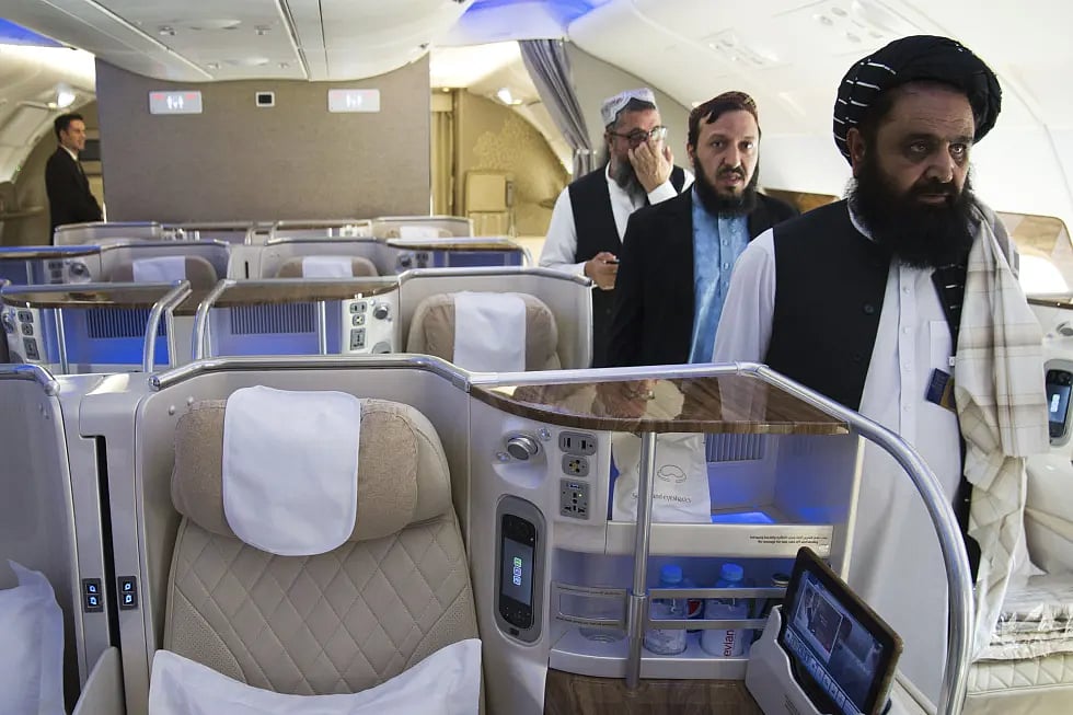 AP :  Afghan Taliban Envoy to the UAE Badruddin Haqqani, far right |