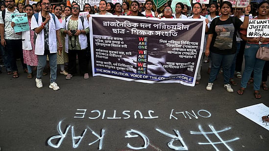 PTI : Protest in Kolkata seeking justice on doctor's rape and murder