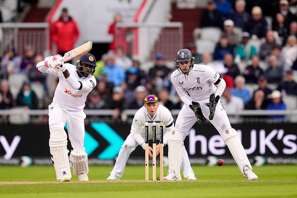 England and Sri Lanka 1st Cricket Test Day 1_Sri Lankas Milan Rathnayake bats against England