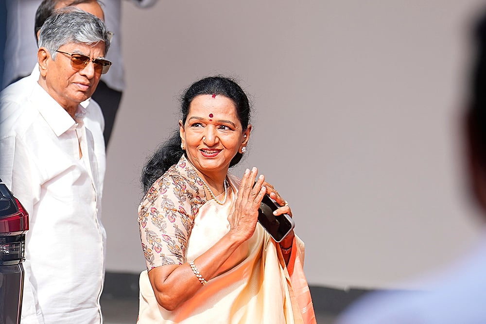 Parents of actor and Tamilaga Vettri Kazhagam President Vijay during Unveiling party flag of TVK