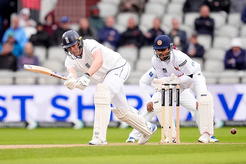 England and Sri Lanka 1st Cricket Test Day 1_Englands Dan Lawrence bats against Sri Lanka