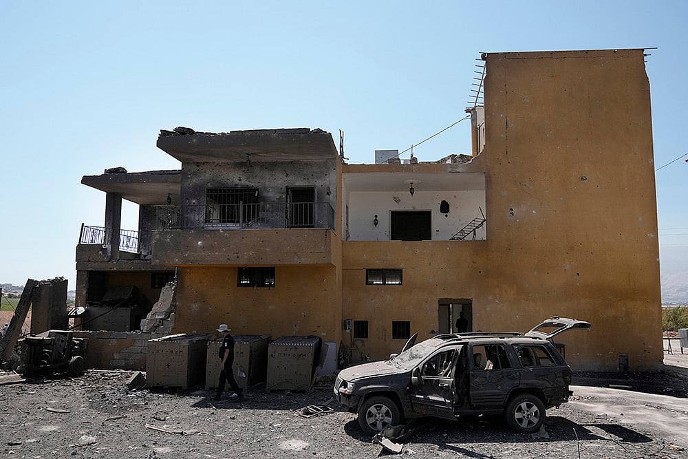 Israeli drone strike: Israeli airstrike in Nabi Sheet village, in Lebanons eastern Bekaa Valley_3