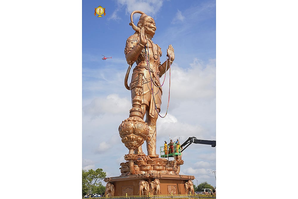 90-foot-tall bronze statue of Lord Hanuman being unveiled, in Texas, USA