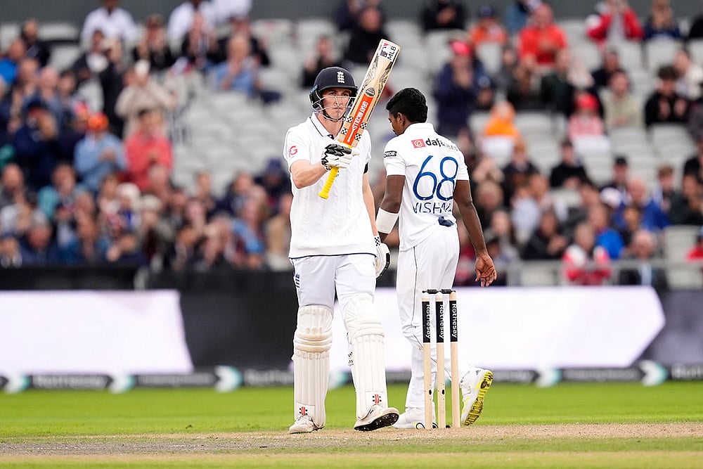 England vs Sri Lanka 1st Test, 2nd Day_Englands Harry Brook celebrates his half century