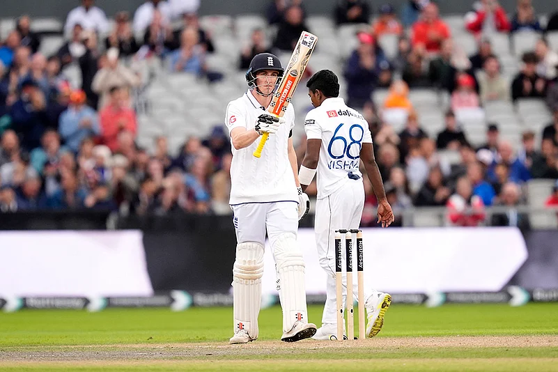 England vs Sri Lanka 1st Test, 2nd Day_Englands Harry Brook celebrates his half century