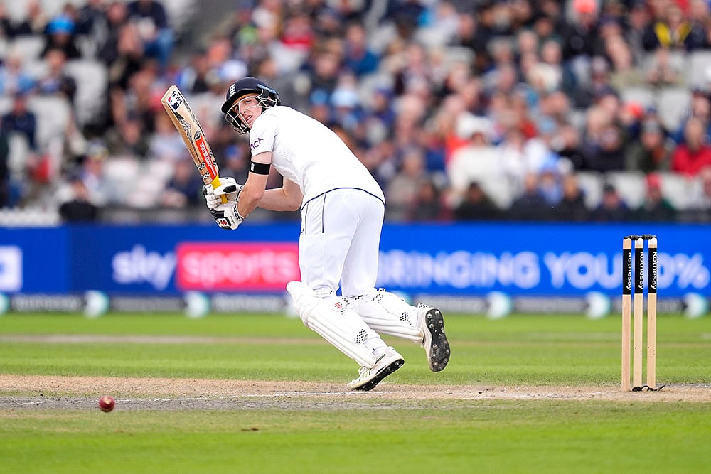 England vs Sri Lanka 1st Test, 2nd Day_Englands Harry Brook in action against Sri Lanka