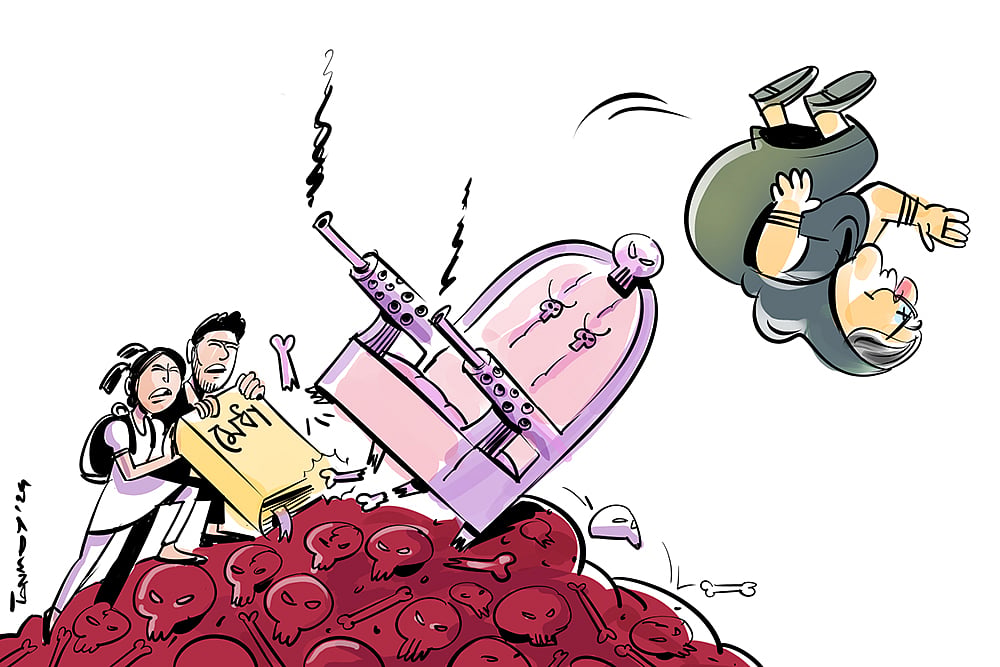 Bangladesh Protests: Thrown away by talent, Cartoon by Rashad Imam Tanmoy