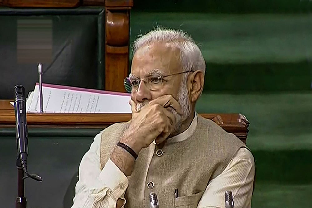 PTI : Narendra Modi in Parliament
