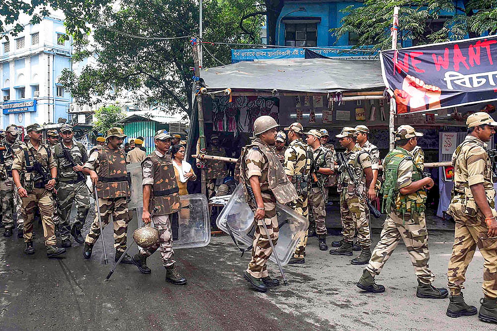 CISF personnel at RG Kar College and Hospital  in Kolkata