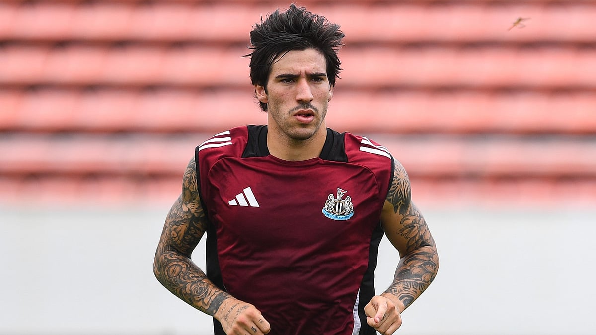 Sandro Tonali during pre-season training for Newcastle United. 