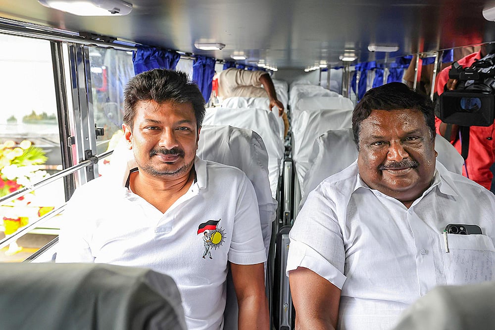 Tamil Nadu Minister Udhayanidhi Stalin during the inauguration of luxury buses in Chennai