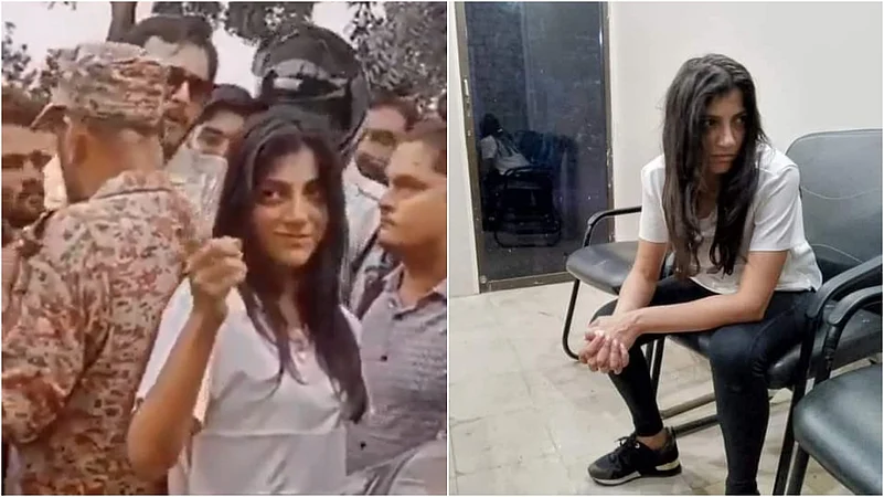 Screengrab of Natasha Iqbal (L) from the viral video |
