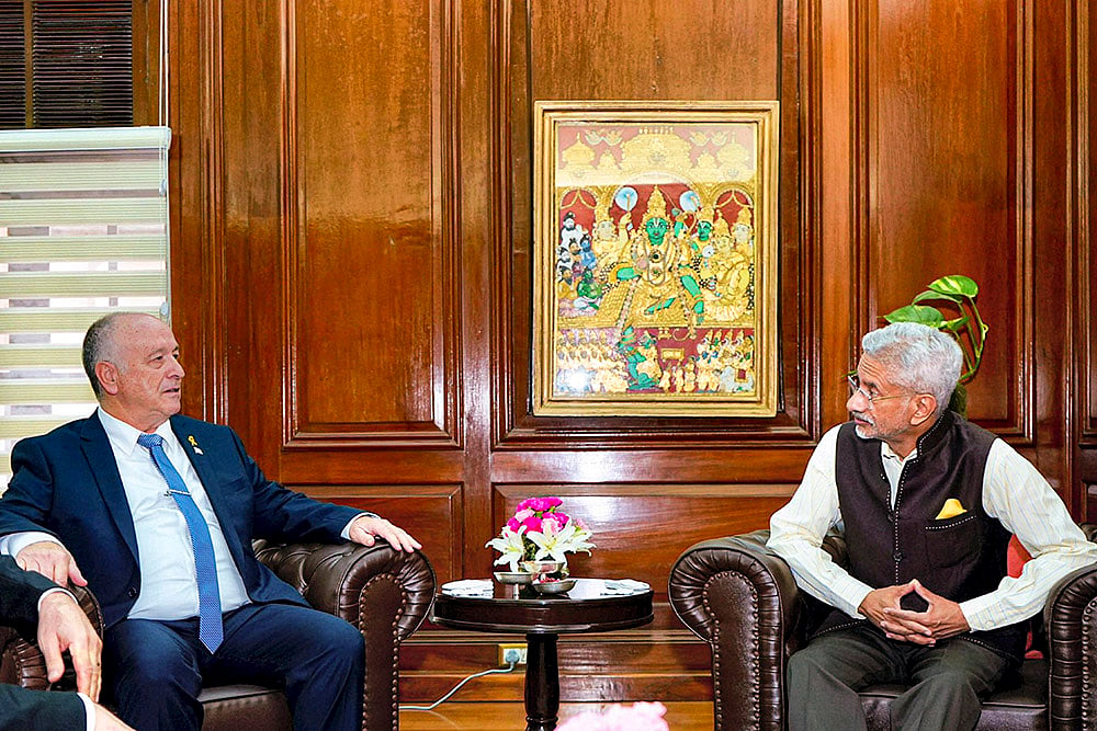 EAM S Jaishankar with Israels Foreign Affairs Ministry Director-General Yaakov Blitshtein 