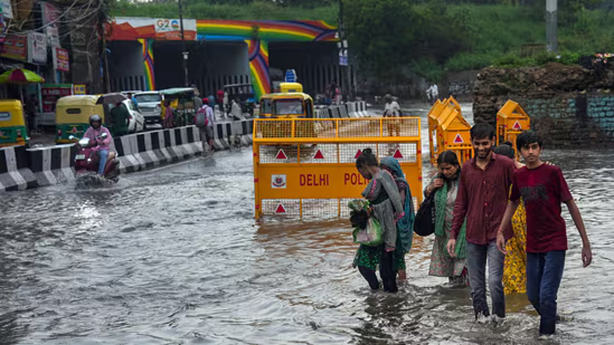 Waterlogged streets of Delhi on Thursday