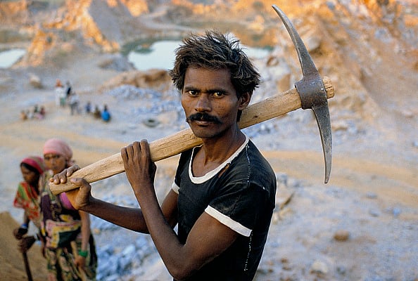Getty Images : Bonded labour slavery in stone quarries near Delhi