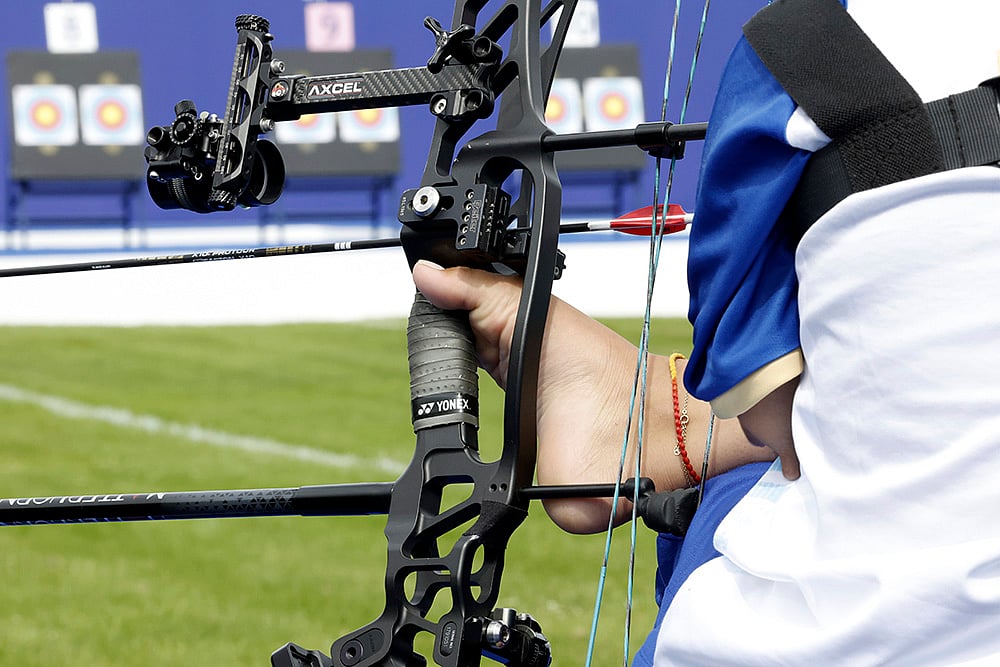 Paris Paralympic Games 2024, Day 1_Sheetal Devi from India holds her bow 