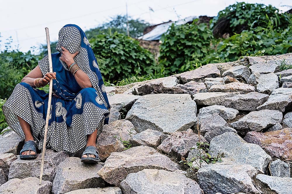 A resident of Sheikhpur Gudha by the banks of the Noon