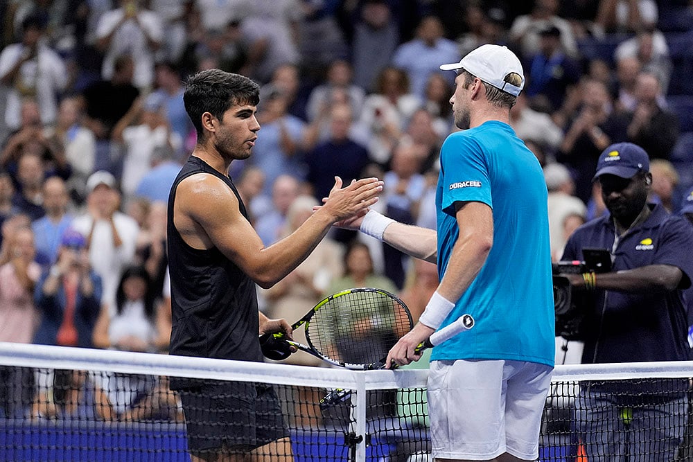 2024 US Open tennis championships Botic van De Zandschulp vs Carlos Alcaraz_1
