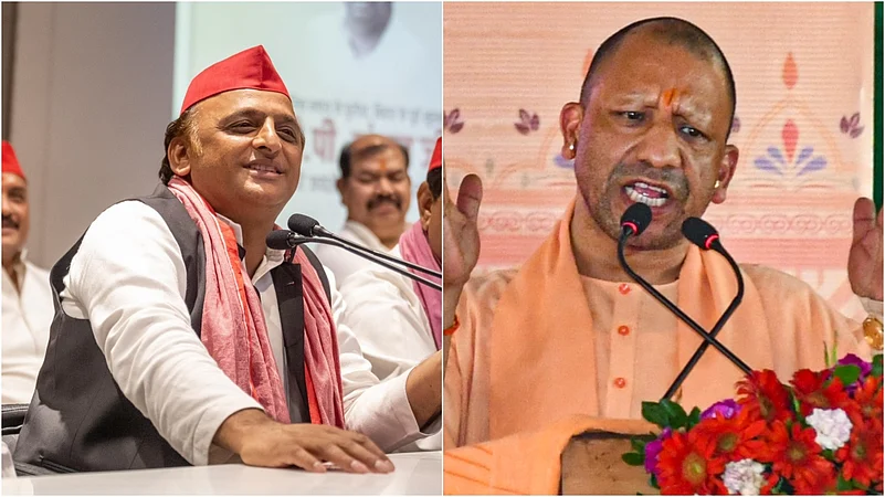 SP Chief Akhilesh Yadav (L) and UP CM Yogi Adityanath |