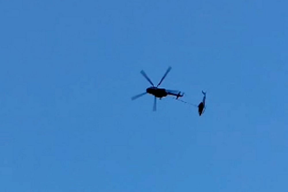 Crystal Companys helicopter falls at Kedarnath in Rudraprayag district