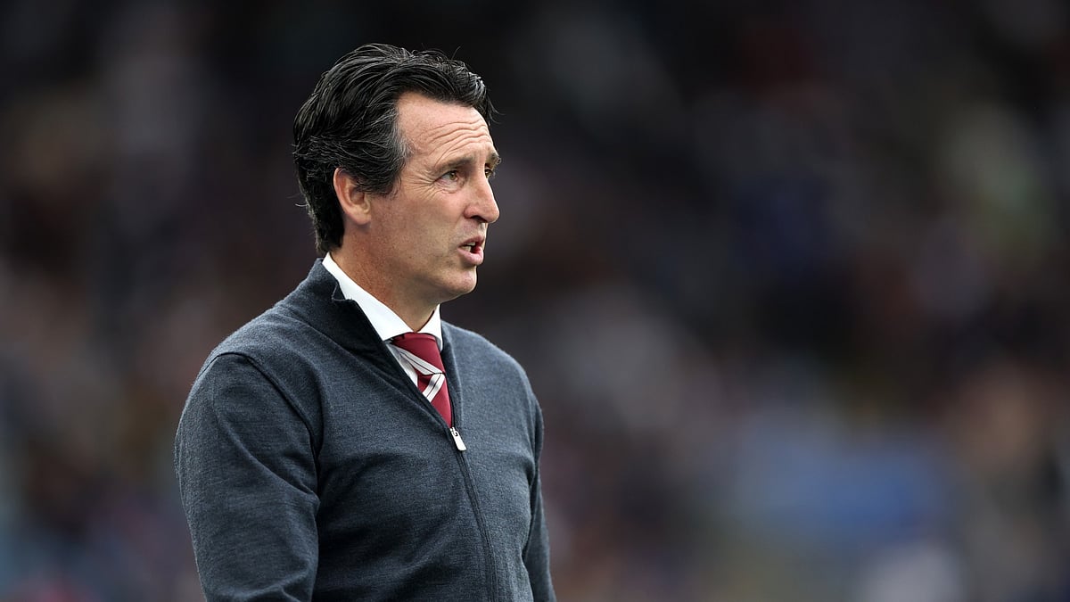 Unai Emery during Aston Villa's match against Leicester City - null