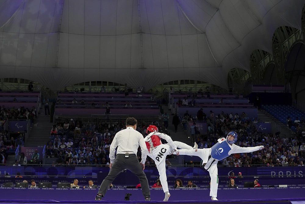 Paris Paralympics games 2024 Day 2_Mens K44 under 70kg Taekwondo round of 16 match