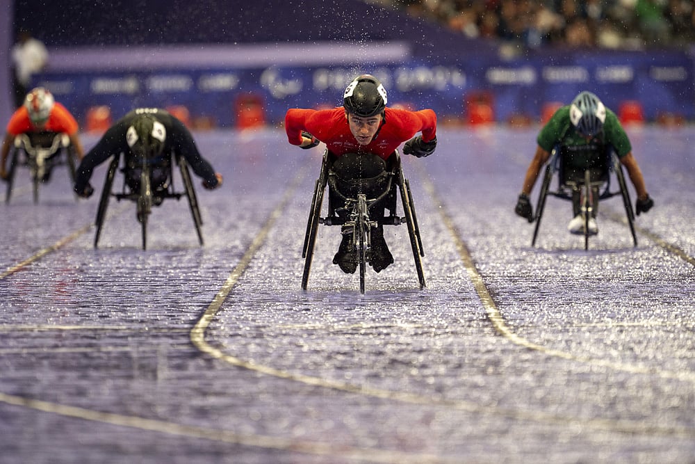 Paris Paralympics games 2024 Day 2_Mens 400m - T52 round 1, at the Stade de France stadium