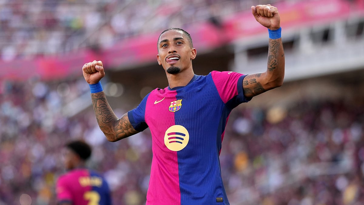 Raphinha scored his first senior hat-trick on Saturday