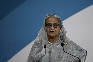 File Image/AP : Hasina fled Bangladesh in 2024 after protests ended her 20 years as prime minister across multiple terms.