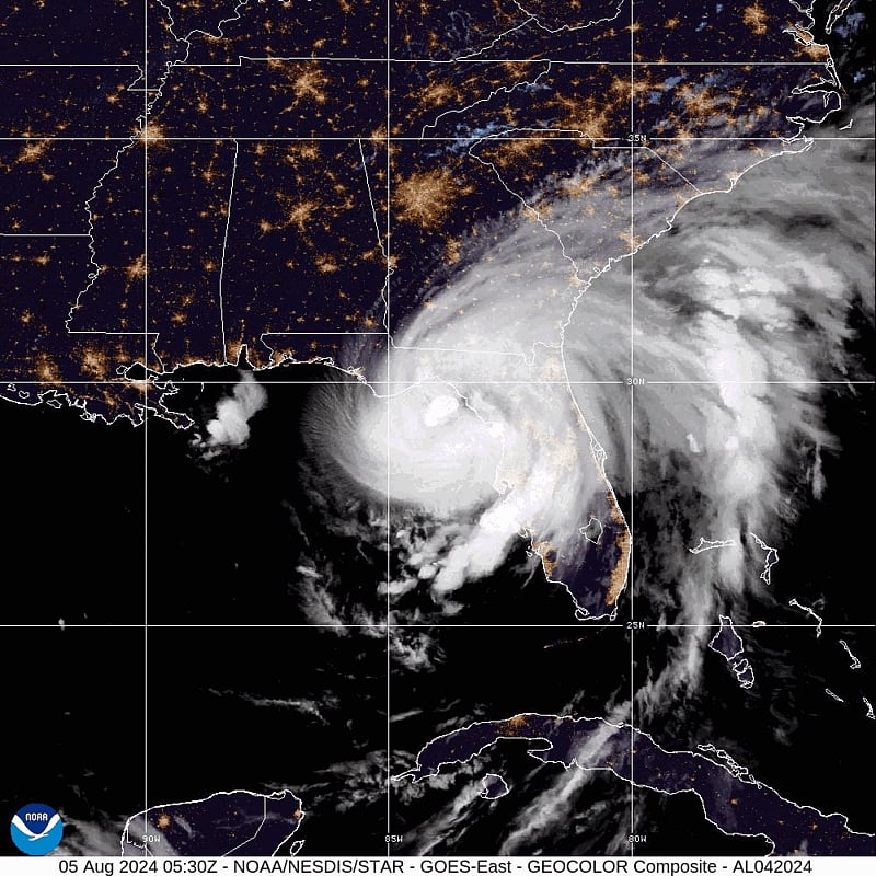 Hurricane Debby, satellite image