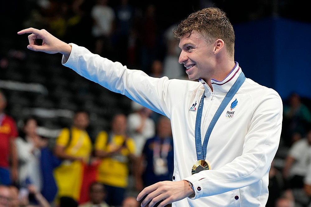 2024 Paris Olympics Day 5 Photo gallery_Leon Marchand, 200-meter breaststroke gold winner