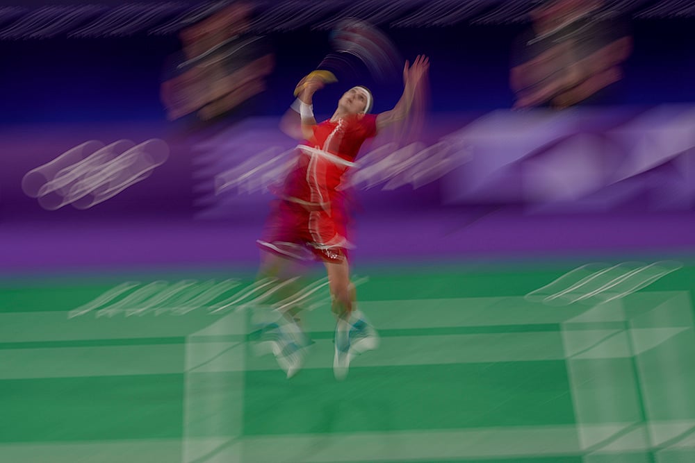 2024 Paris Summer Olympics Day 10 Photo Gallery_Viktor Axelsen plays against Kunlavut Vitidsarn