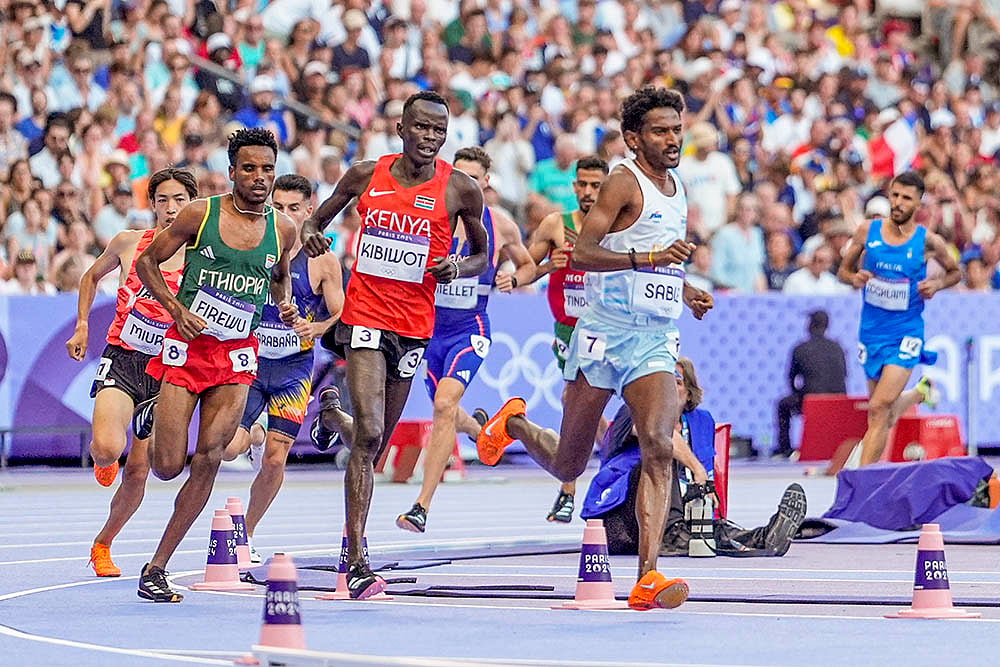 2024 Paris Olympic Games Athletics Avinash Sable during mens 3000-meter steeplechase_5