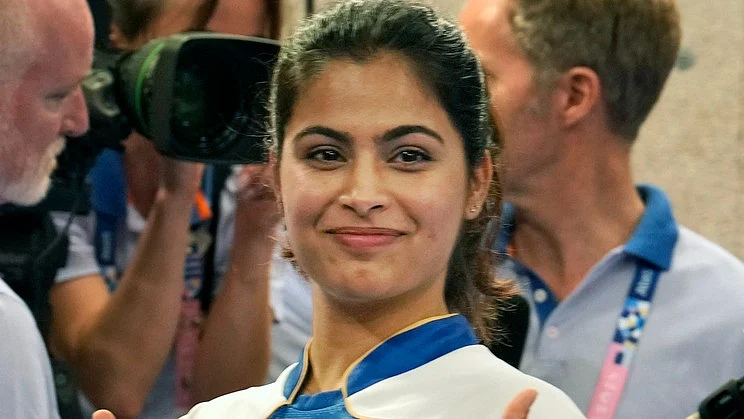 Manu Bhaker, womens 25m pistol, AP Photo