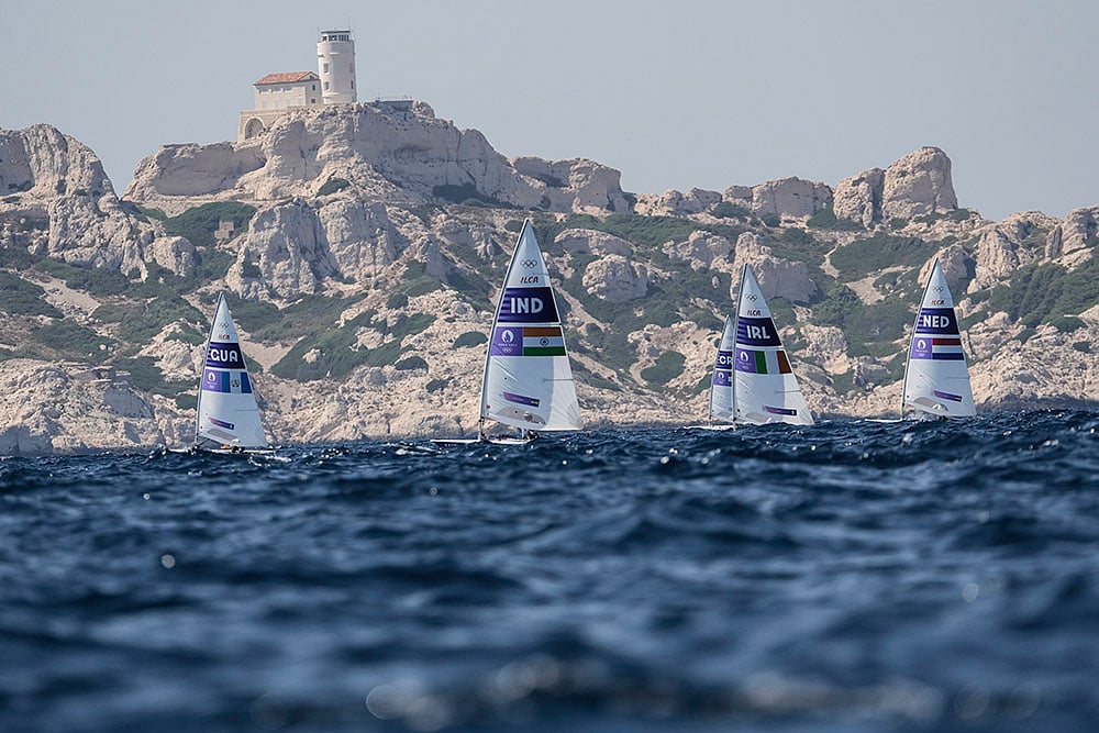 2024 Paris Summer Olympics Day 6 Photo Gallery_Vishnu Saravanan competes mens dinghy race