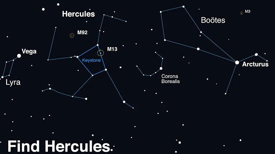 star map , find hercules