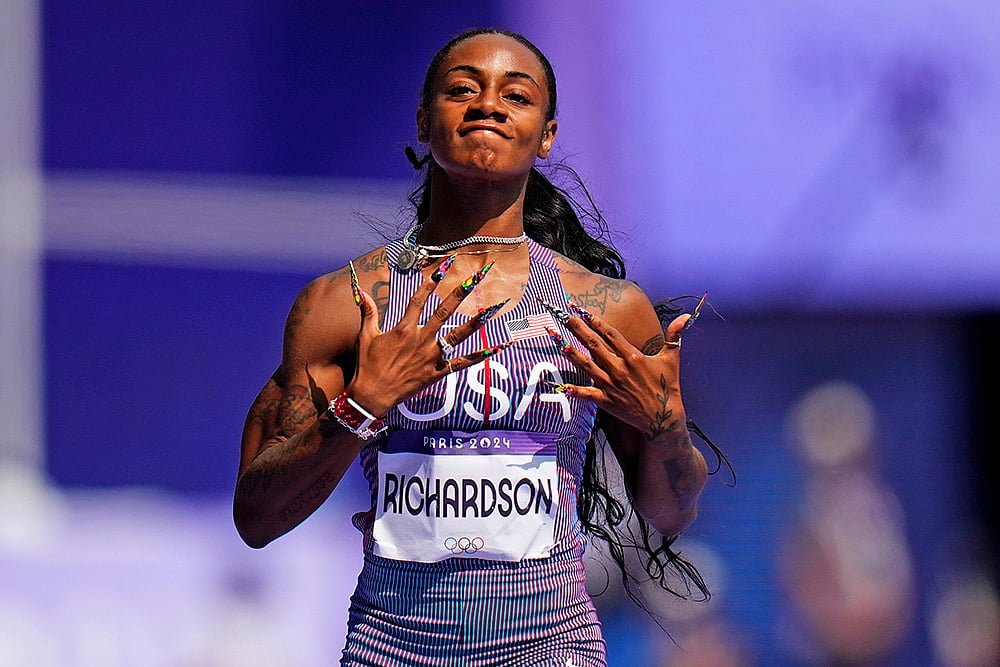 2024 Paris Olympics Day 7 Photo Gallery_womens 100-meter run
