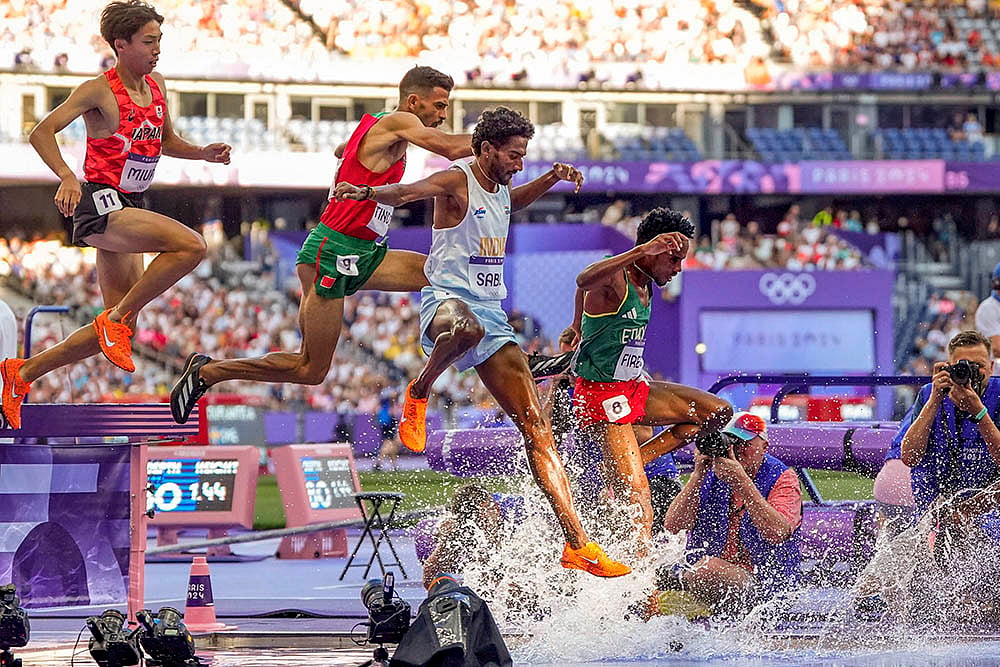 2024 Paris Olympic Games Athletics Avinash Sable during mens 3000-meter steeplechase_2