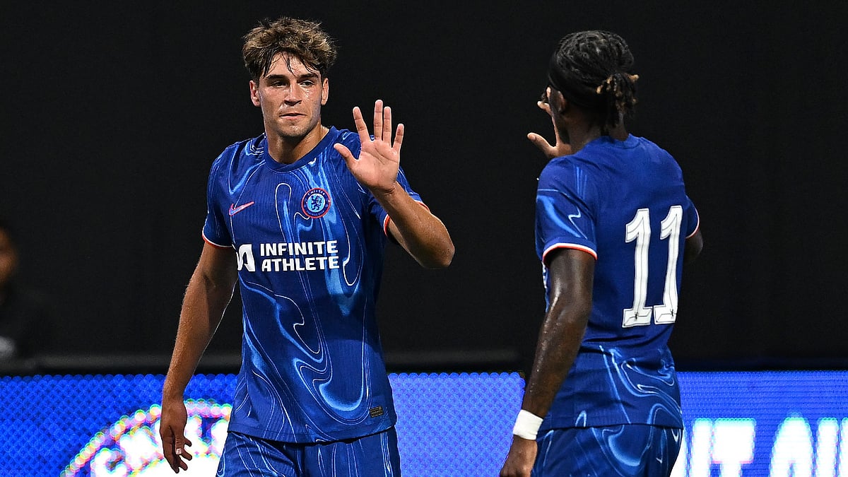 Chelsea duo Marc Guiu and Noni Madueke.