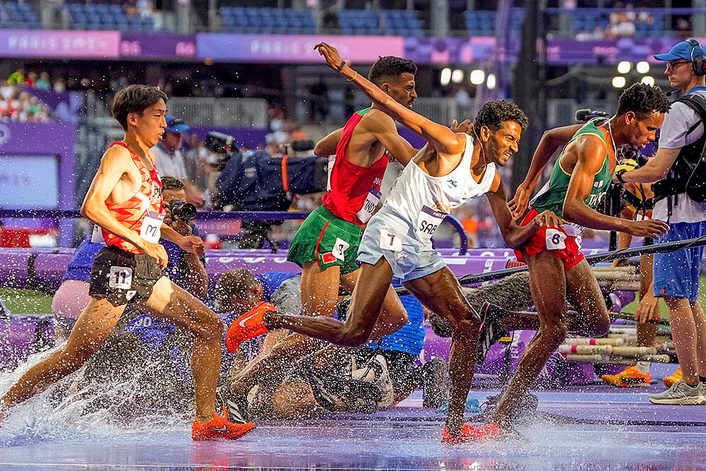 2024 Paris Olympic Games Athletics Avinash Sable during mens 3000-meter steeplechase_3