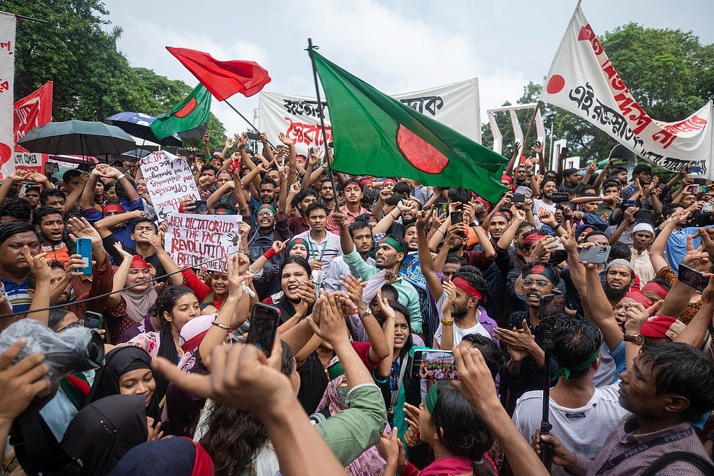 AP : Activists take part in a protest march against Prime Minister Sheikh Hasina
