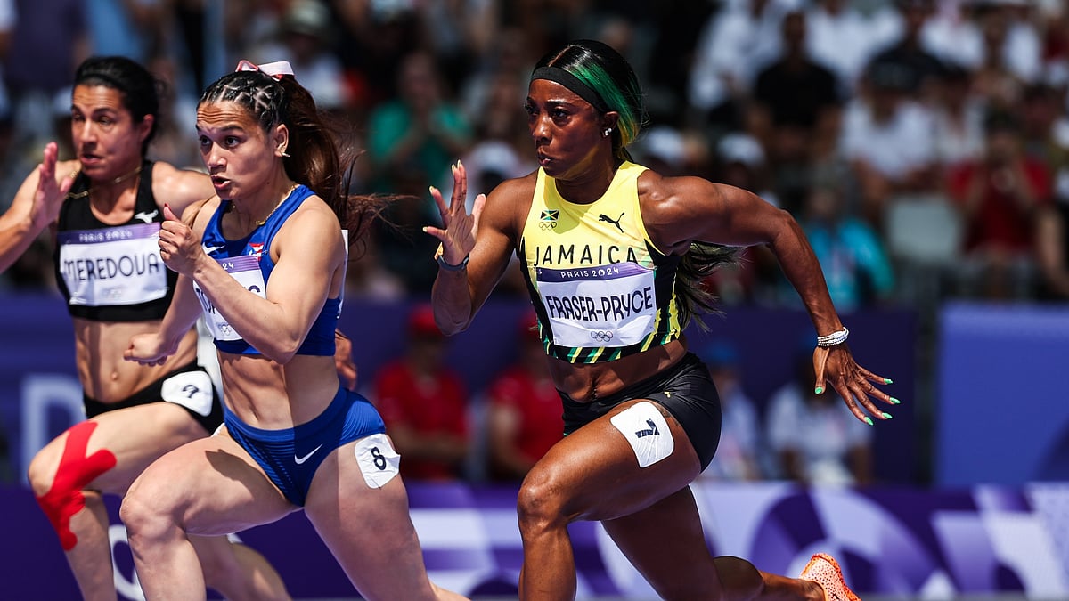 X/WorldAthletics : Jamaica's Shelly-Ann Fraser-Pryce in action.