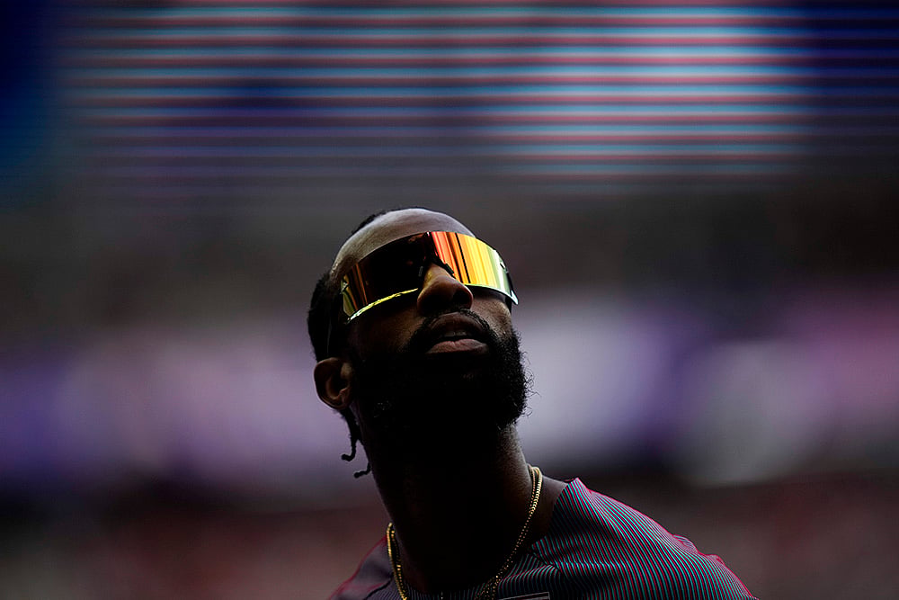 2024 Paris Summer Olympics Day 9 Photo Gallery_Freddie Crittenden during mens 110-meter hurdles
