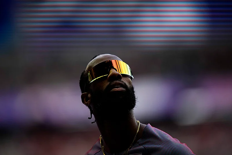 2024 Paris Summer Olympics Day 9 Photo Gallery_Freddie Crittenden during mens 110-meter hurdles