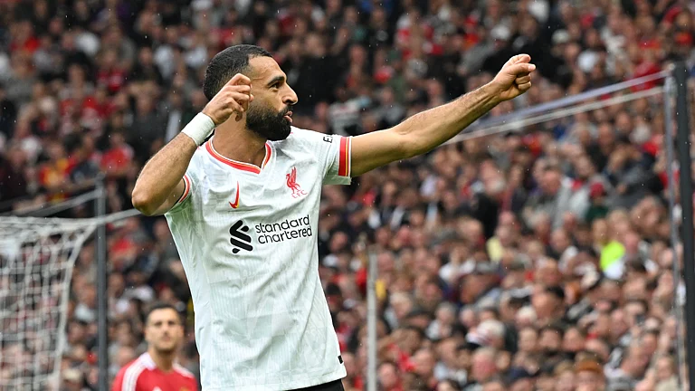 Mohamed Salah scored his 10th goal at Old Trafford for Liverpool - null