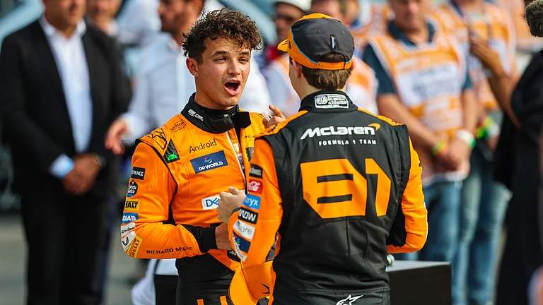 Lando Norris was unimpressed with team-mate Oscar Piastri in Monza. - null